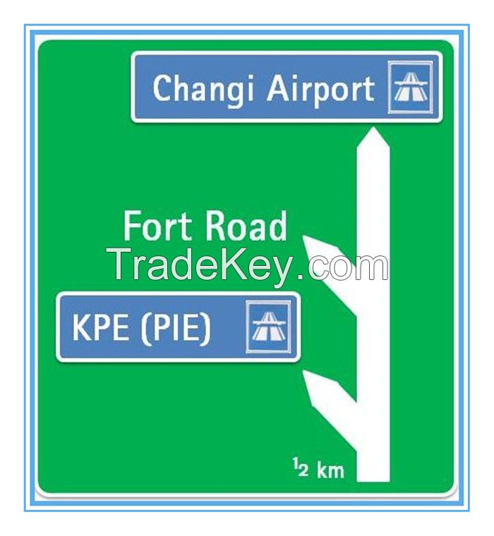 Singapore road traffic Changi sign, Singapore road traffic Changi signal