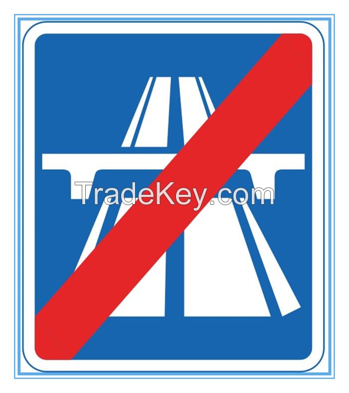 Singapore road traffic expressway ends sign, Singapore road traffic expressway ends signal