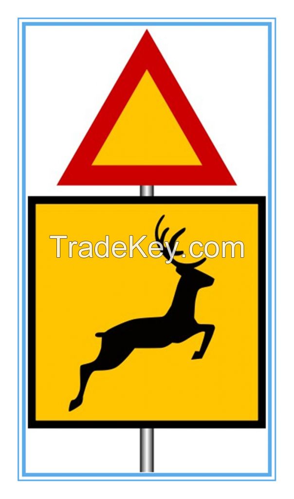 Zimbabwe road traffic wild animals sign board, Zimbabwe road traffic wild animals signal board