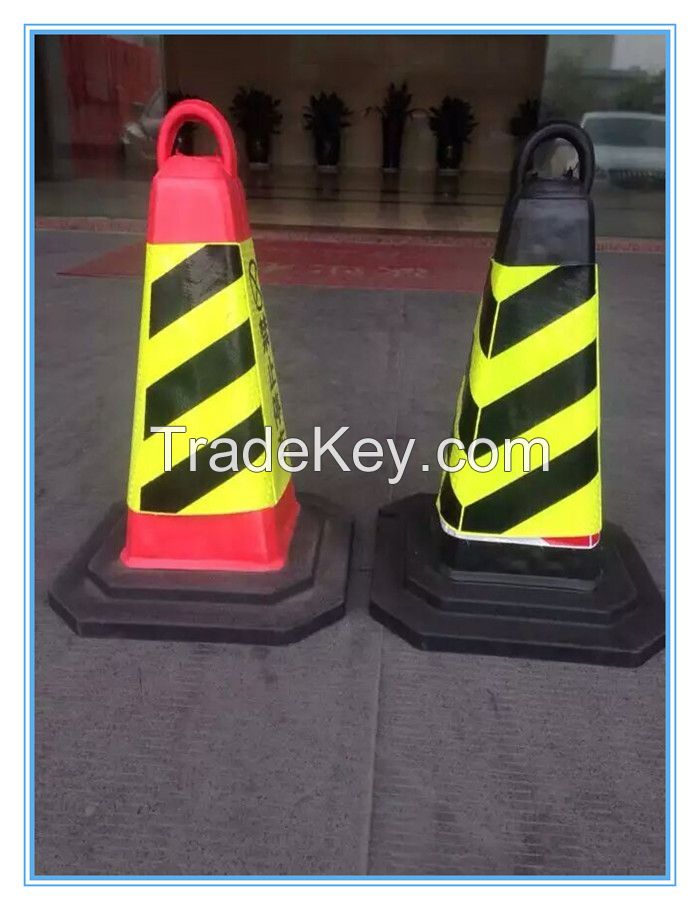 rubber flexible square road cone, rubber flexible square traffic cone