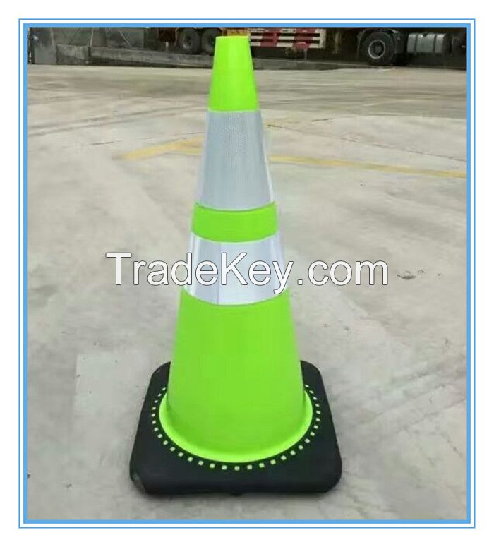 PVC flexible orange red road cone, PVC flexible orange red traffic cone