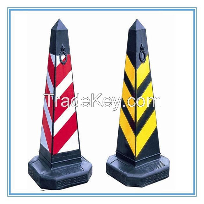 black yellow flexible square road cone, black yellow flexible square traffic cone