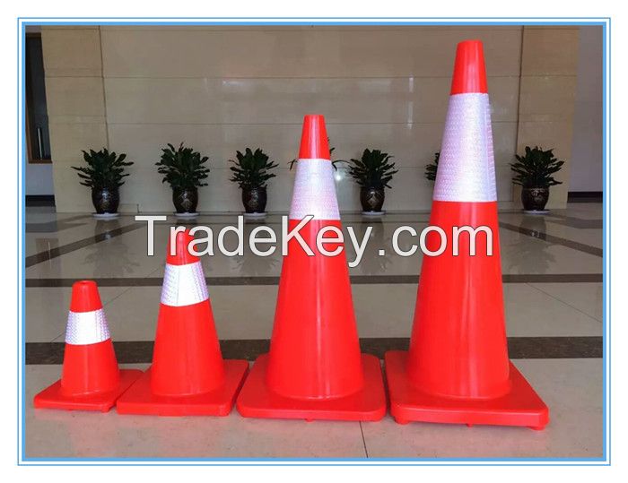 PVC flexible orange red road cone, PVC flexible orange red traffic cone