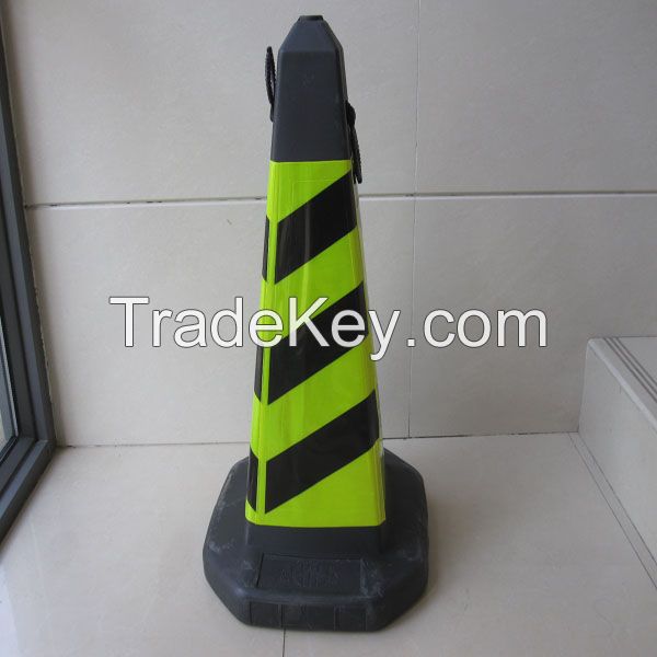 green black flexible square road cone, green black flexible square traffic cone