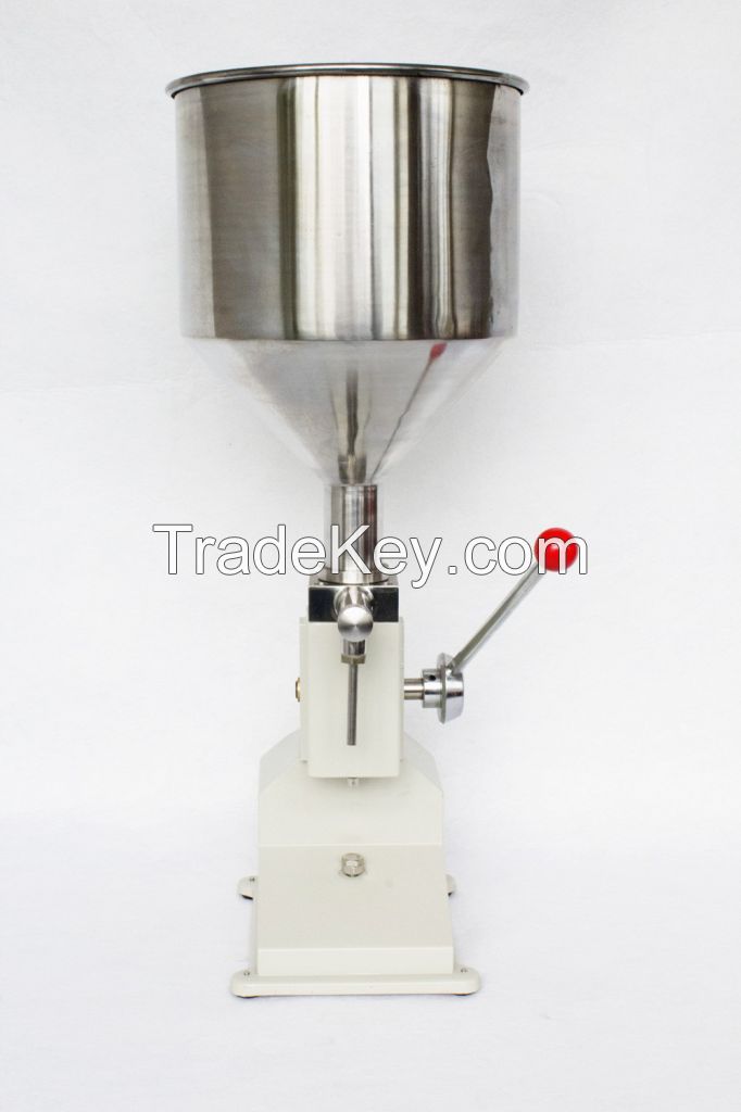 hand  pressure paste filling machine liquid filler with feed hopper for food chemical(A03)
