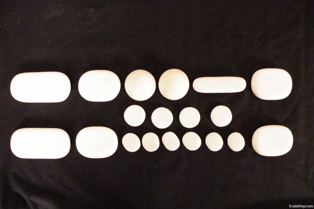 White Marble Cool massage stone mini set 19 pieces