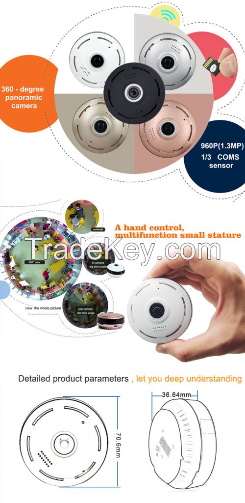 Hot selling Cheap price 360 - degree local tyrants gold mini ip wifi camera without dead Angle