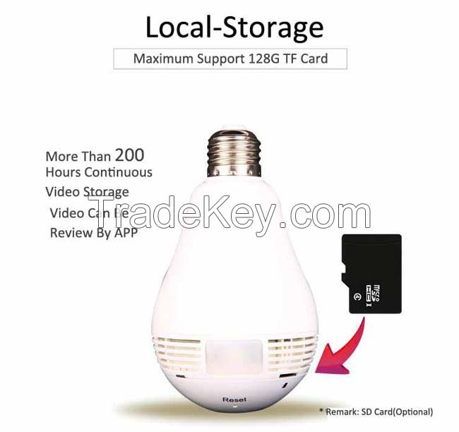 960P 1.3MP 360 degrees wifi ip camera bulb camera lamp camera LED lamps for lighting