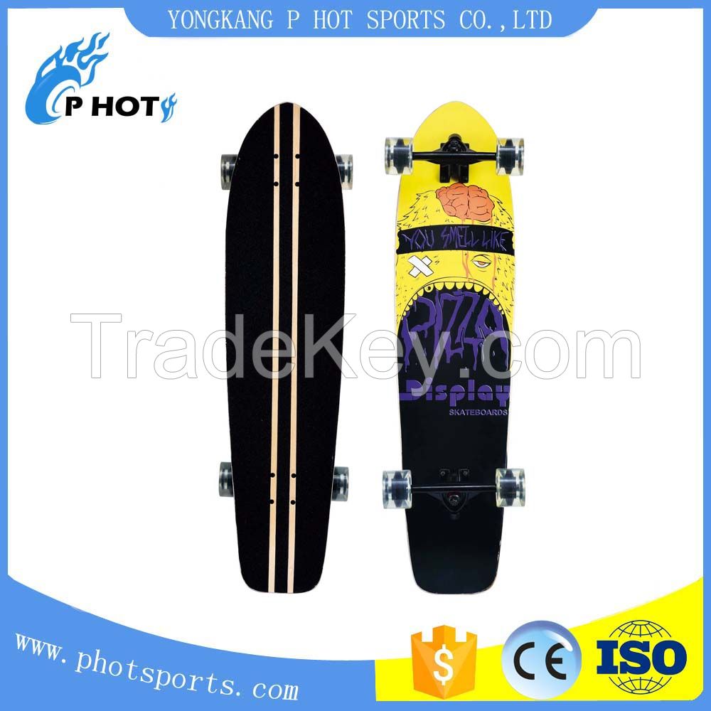 transparent wheel single kick skateboard concave skateboard