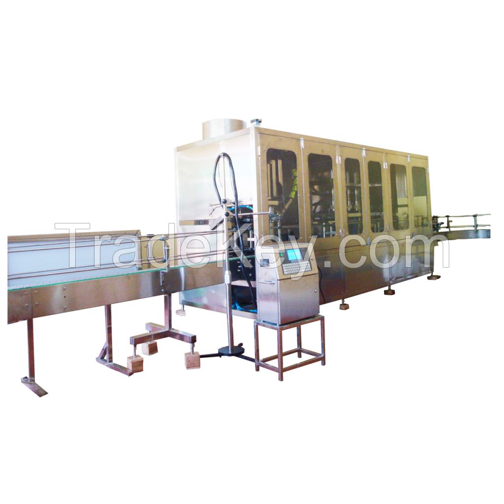 Bottle washing, filling capping machine (for 3L to 11L bottles)