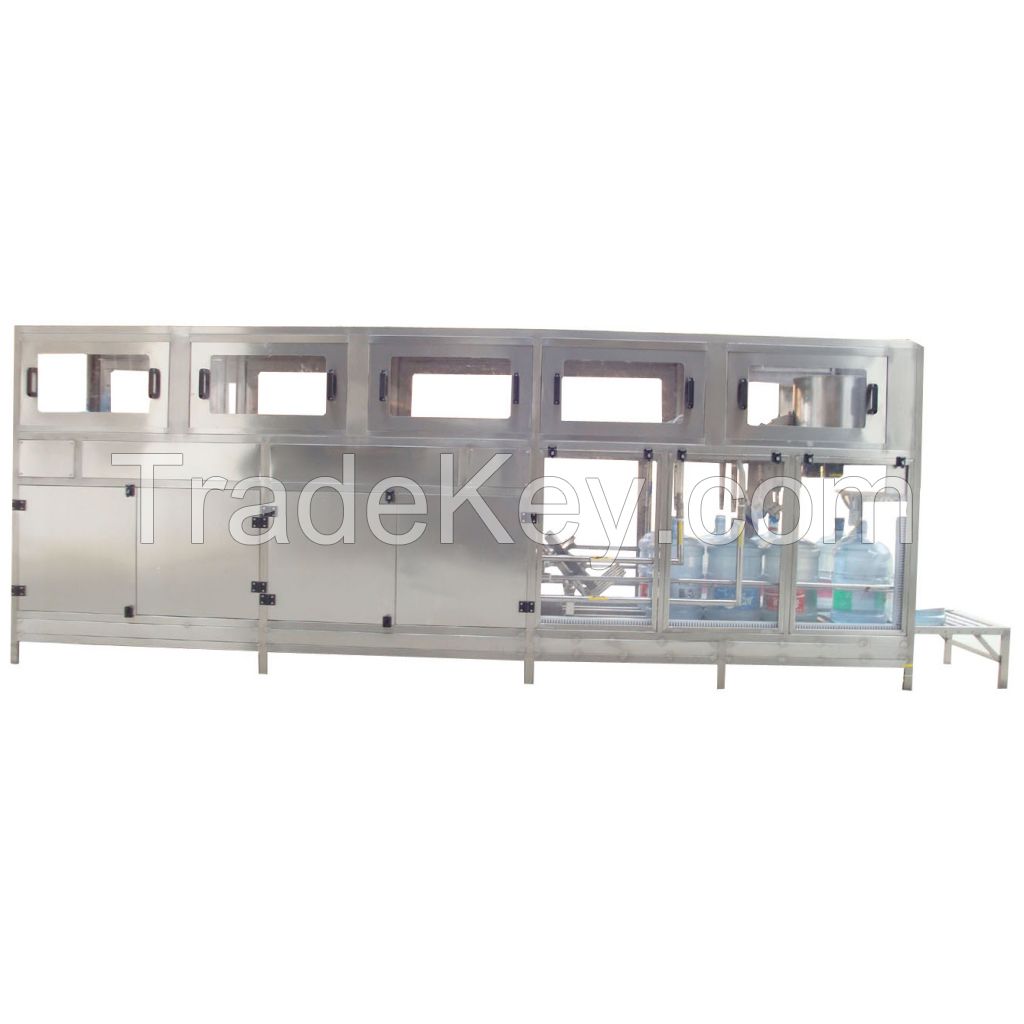 Bottle washing, filling capping machine for 3-6gallon bottles 