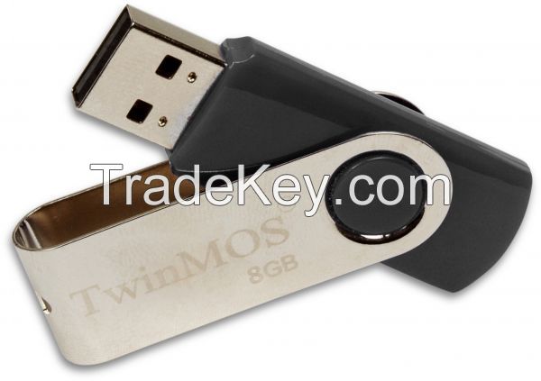 TwinMOS X2 Premium USB 2.0 Mobile Disk - 8GB, Silver/Black