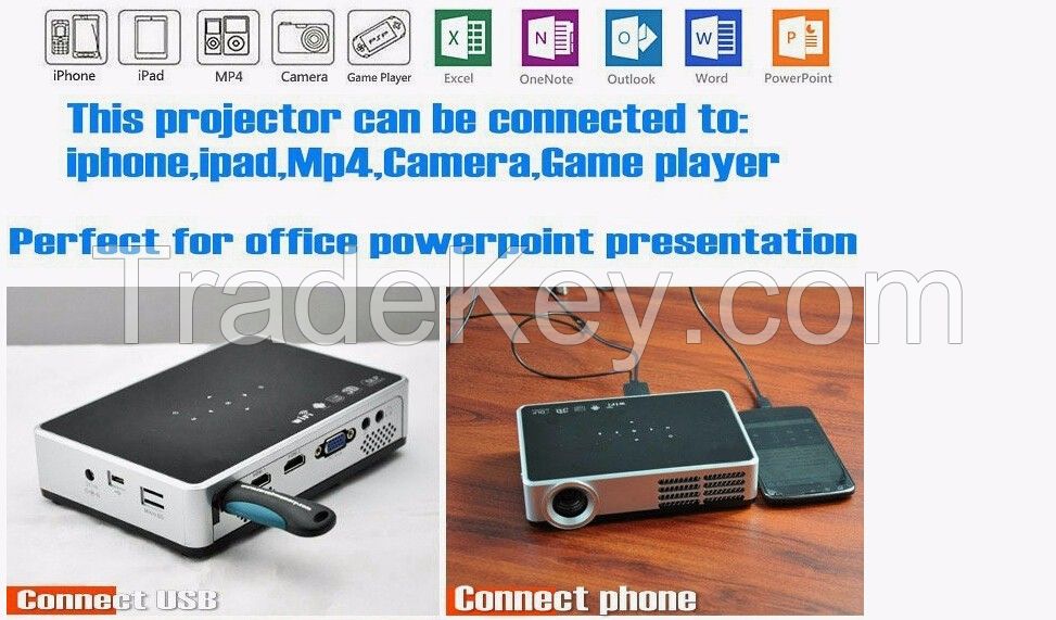 Hot sale 1080P projector/LCD projector/mini projector support wifi, android os