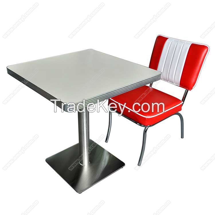 Wholesale Retro American 1950s Diner Table And Chair Furniture Set, Retro 50s Restaurant Table Furnture Set