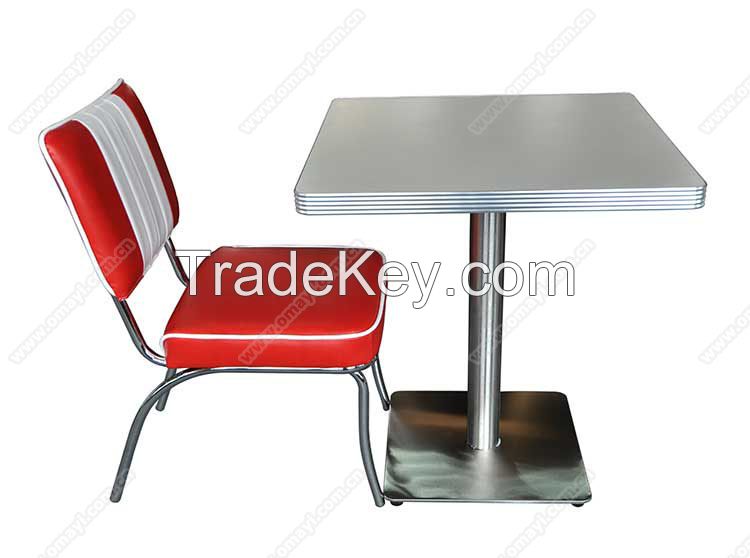 Wholesale Retro American 1950s Diner Table And Chair Furniture Set, Retro 50s Restaurant Table Furnture Set