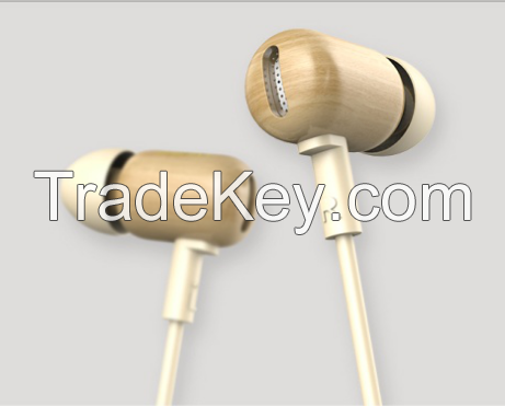 DZAT DF-10 Original pure wood earphone with mic for phone