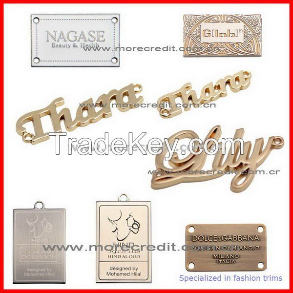 Newest Style Custom Brand Metal Label Logo Plaque For Handbags