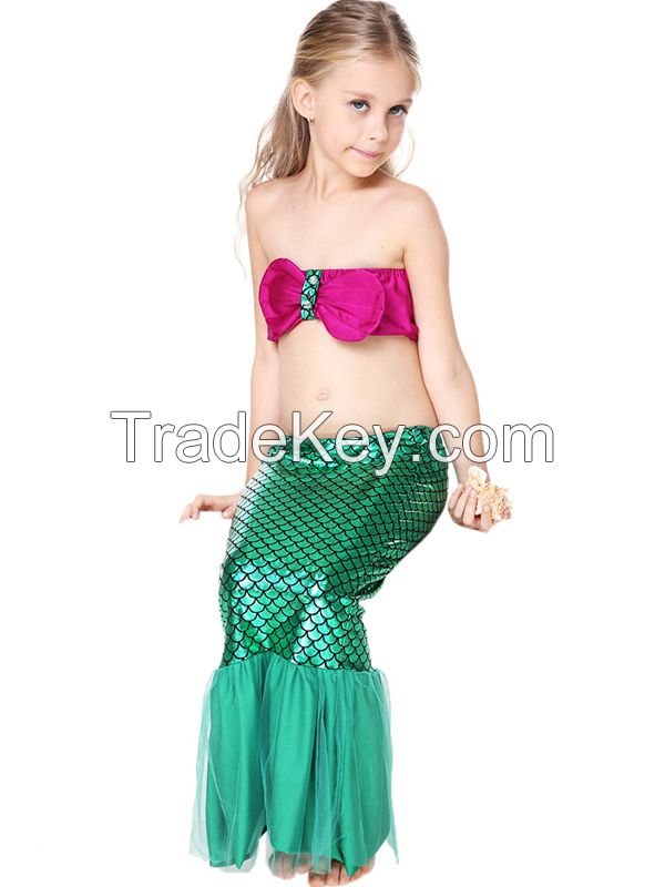 Fashion Design Girl's Swimwear Scale Bikini Set Sea-maid Swimsuits High Quality