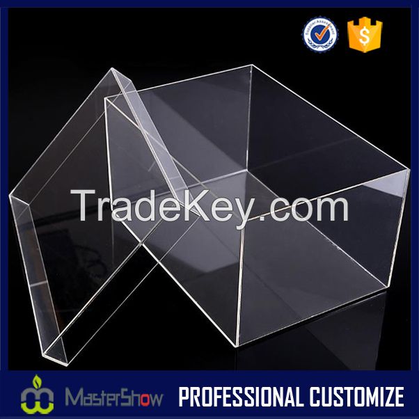 Clear square acrylic display box design for shoe China