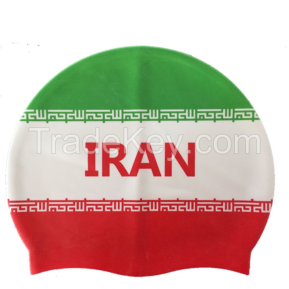 Practical durable popular logo printed custom silicone swim cap