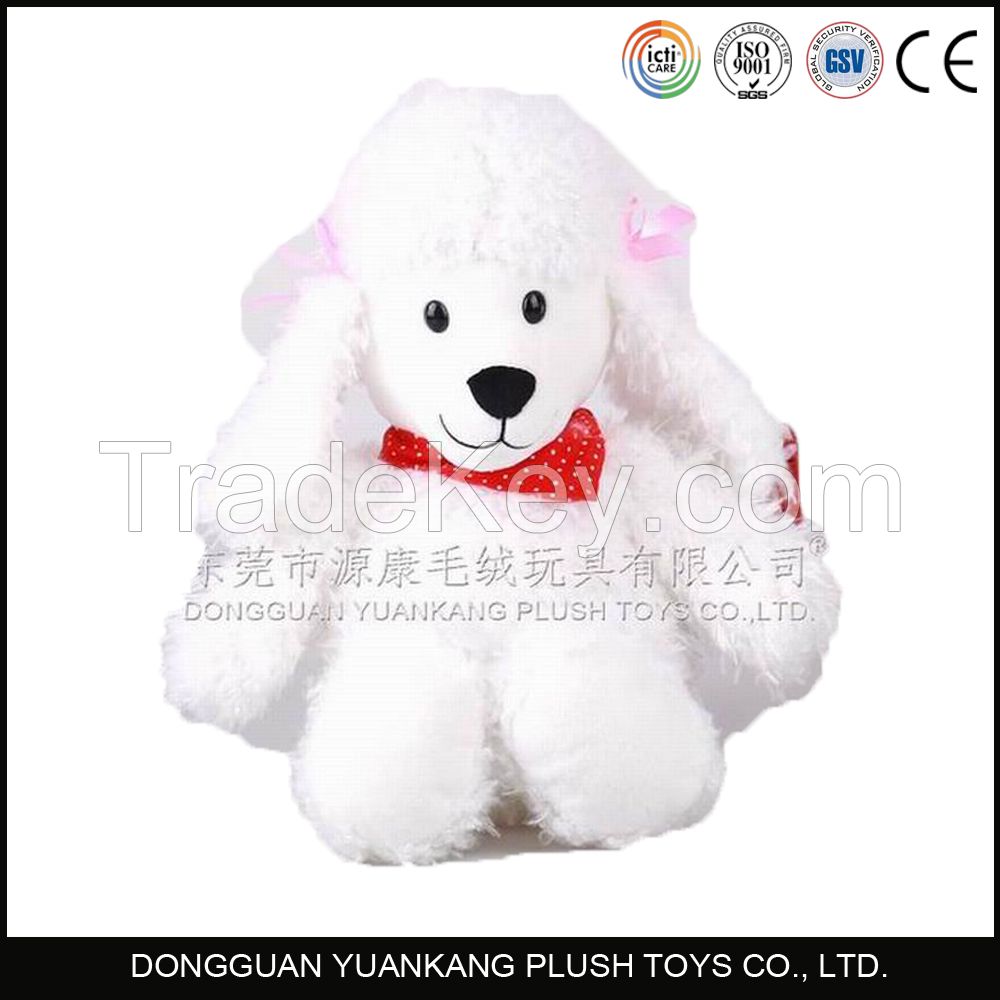 ASTM test standard high quality lifelike plush white lady's dog toy