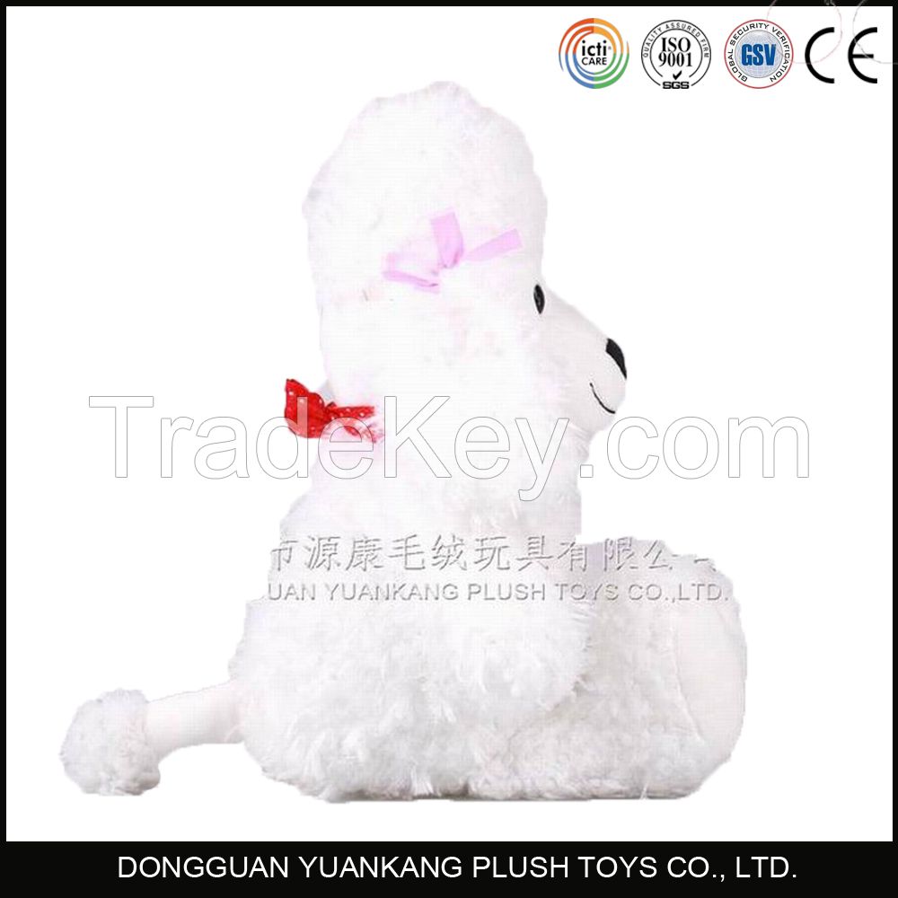 ASTM test standard high quality lifelike plush white lady's dog toy