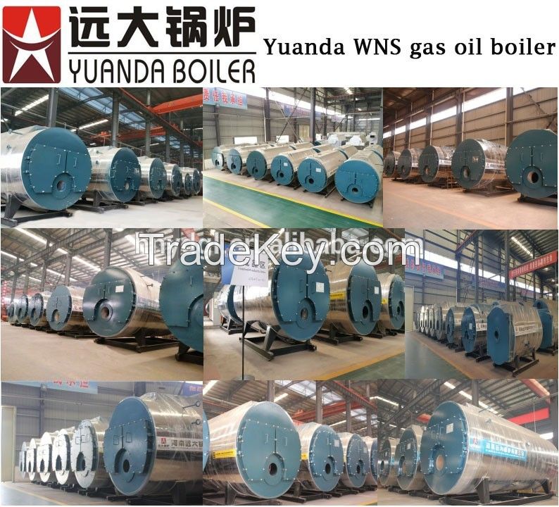 Automatic and Clean 0.7 to 14 mw horizontal type gas and oil fired hot water boiler