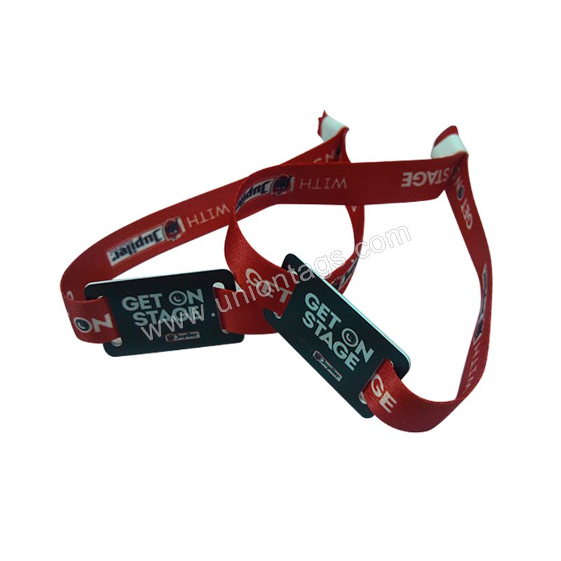 Festival custom active uhf RFID woven fabric wristbands