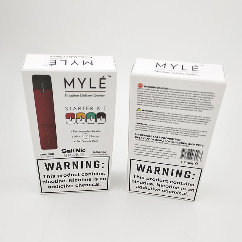 Myle Starter Kit  Myle Device Battery Vaporizes include Myle Device and USB charger with 7 colors In Stock High Quality