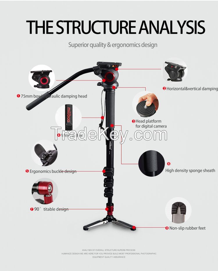 Miliboo Mtt705a Portable Aluminium Tripod For Professional Camera Camc