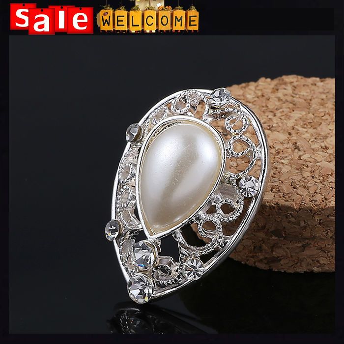 Heart Pearl Rhinestone Brooch Pin Wedding Party Jewelry