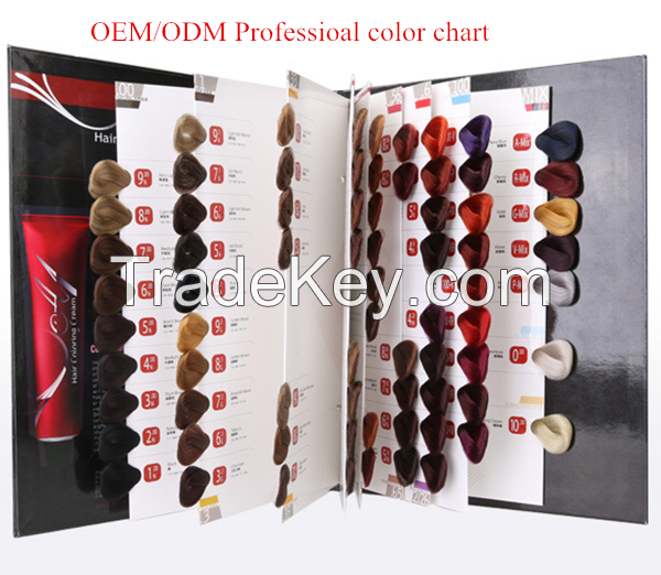 Professional pemanent hair color chart for color cream