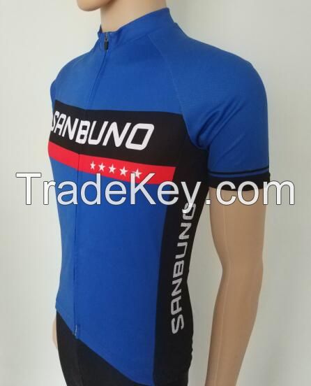 Custom design blue cycling jersey plain cycling jersey