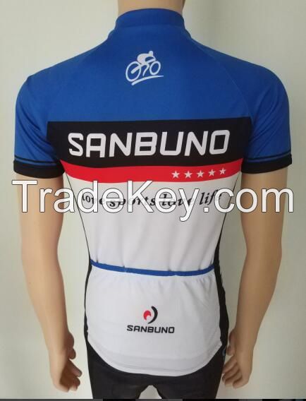 Custom design blue cycling jersey plain cycling jersey