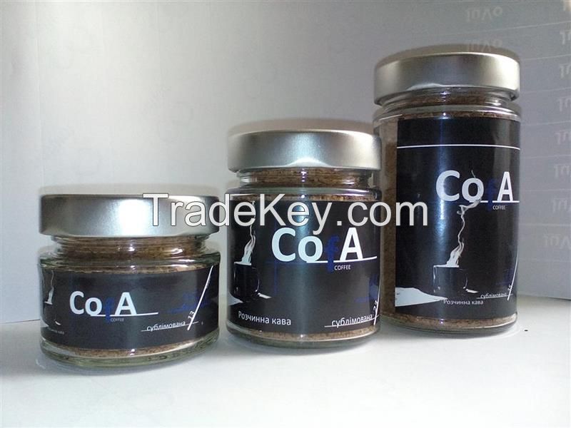 CofA coffee instant  70g glass jar (25g/45g/70g/140g)