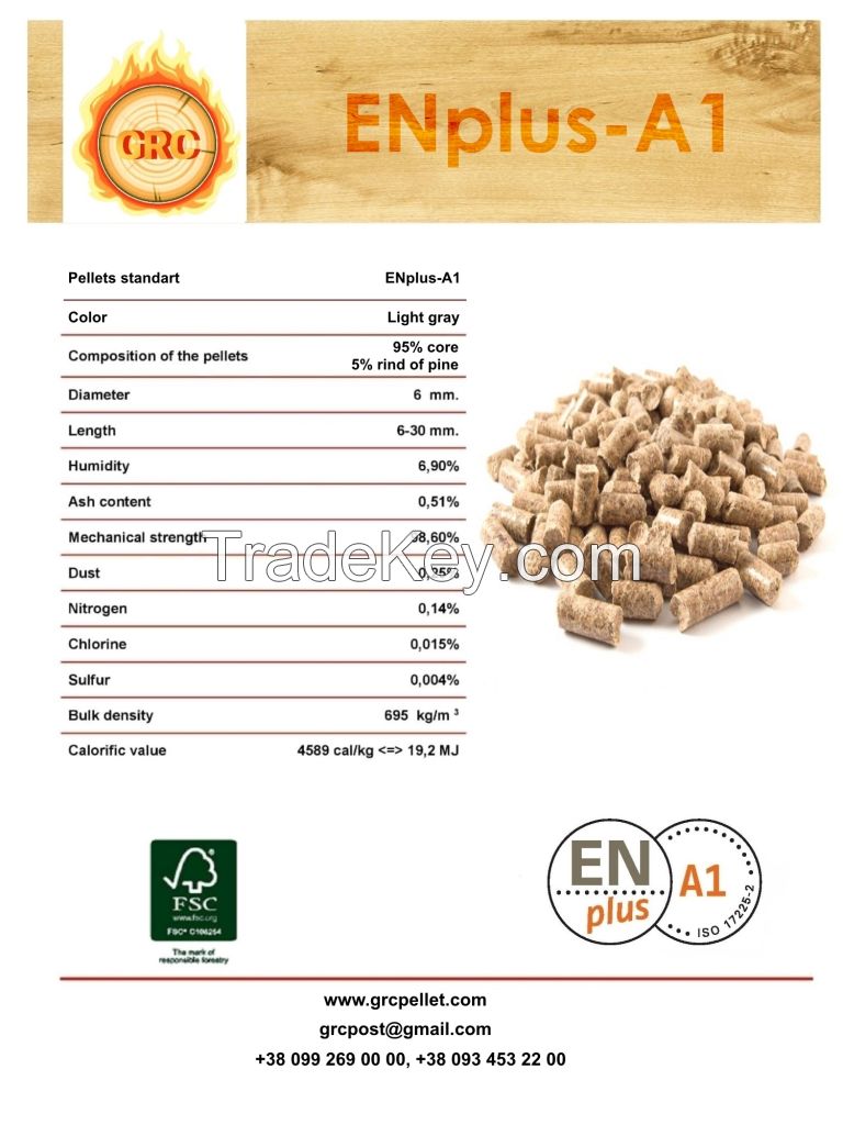 Wood pellet ENplus-A1, Ash - 0, 51%