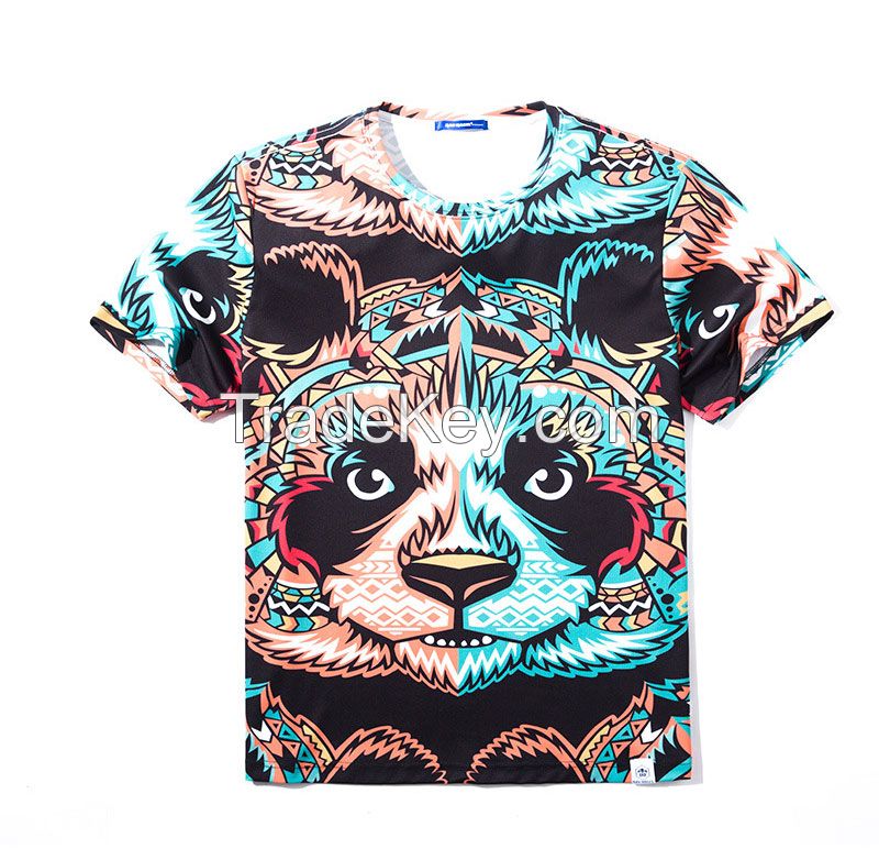 Colorful 3D Cartoon Printed Short Sleeve T-Shirt Fashion Tees