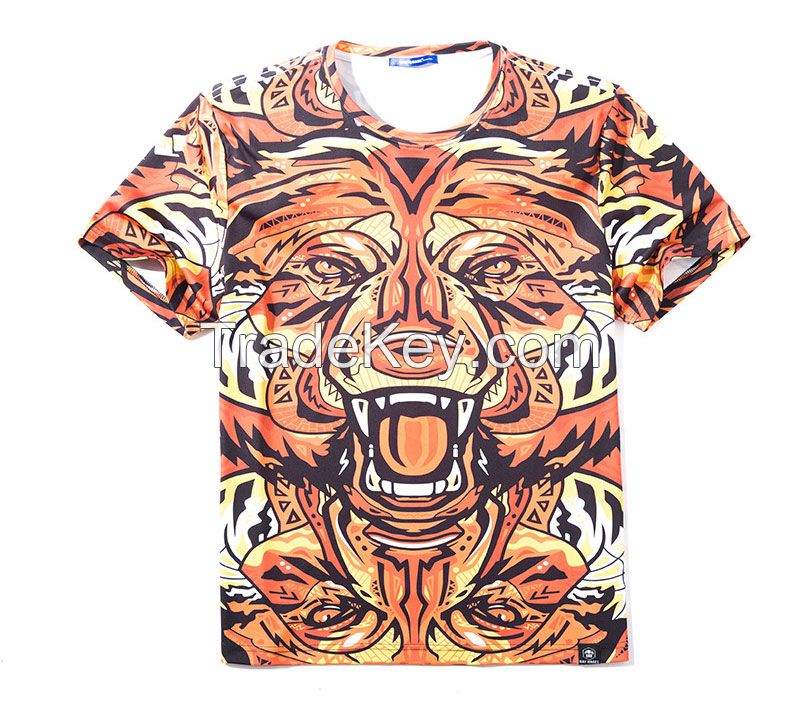 Colorful 3D Cartoon Printed Short Sleeve T-Shirt Fashion Tees