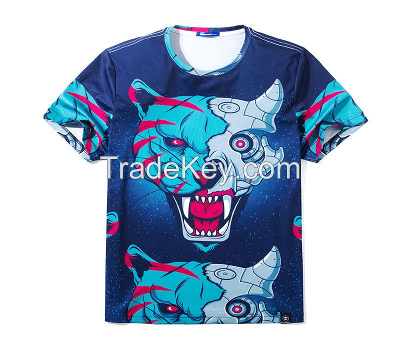 Colorful 3D Cartoon Printed Short Sleeve T-Shirt Fashion Tees