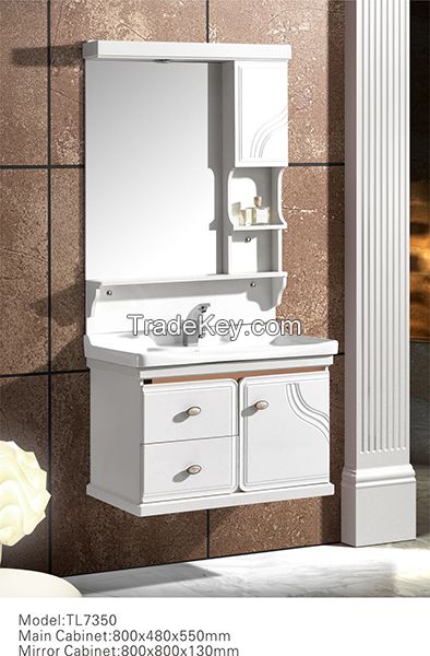 2017 new design pvc bathroom cabinet with basin