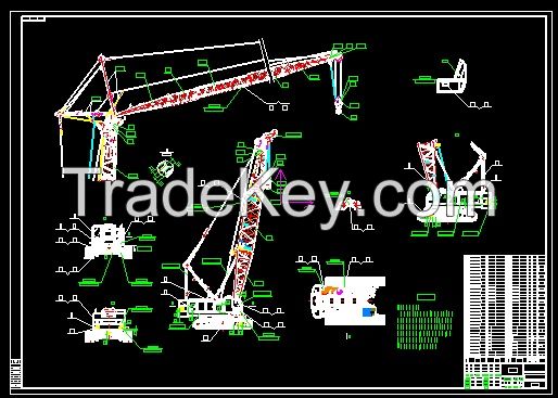 50T-400T Crawler cranes blueprint drawing