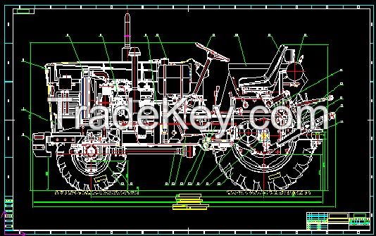 25-35ï¼Œ35-50Horsepower Tractor Blueprint  drawing