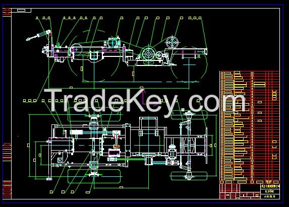 Soybean Combine Harvester Blueprint Drawing