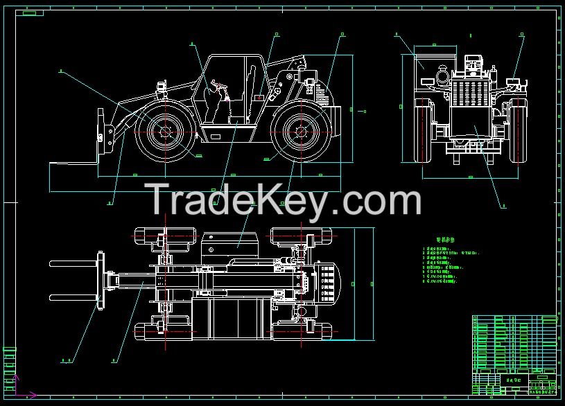 TTH2560ï¼ŒTTH3060 Forklift Set Of Blueprint drawing