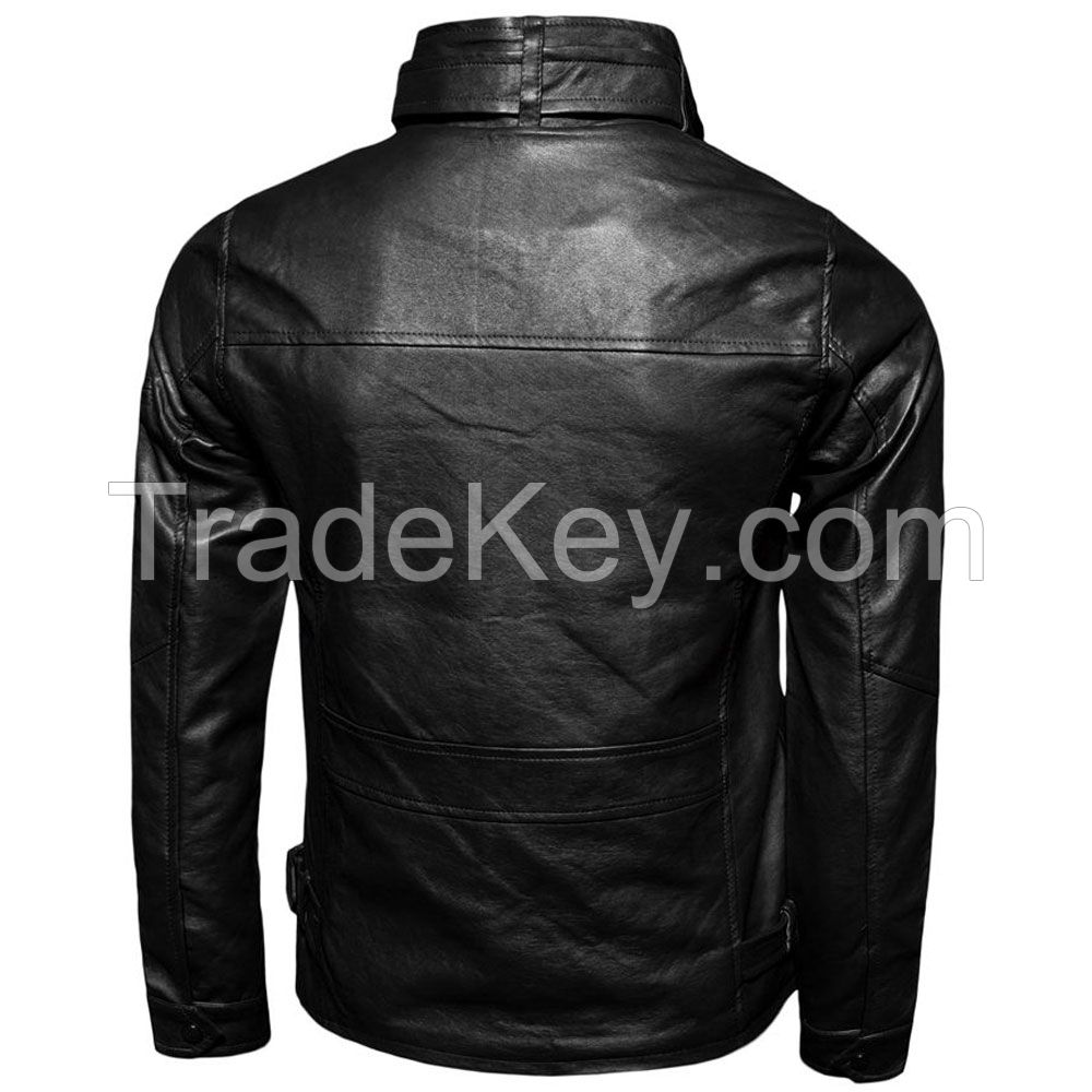 LEATHER MEN FASHION JACKET KMX-0087