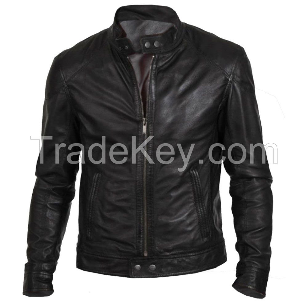 LEATHER MEN FASHION JACKET KMX-0084