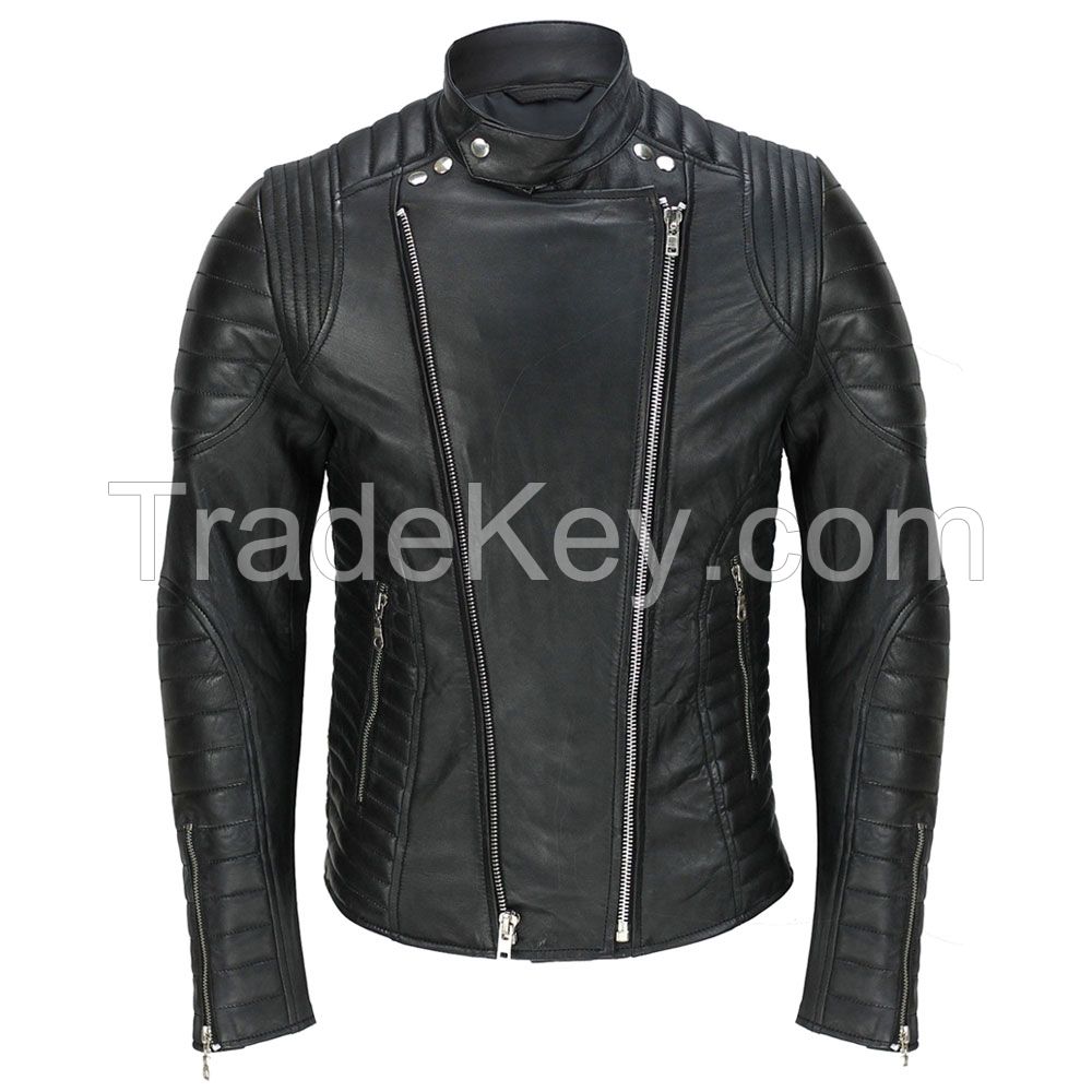 LEATHER MEN FASHION JACKET KMX-0083