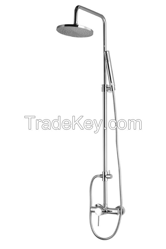Modern Bathroom Mixer Shower Set with Round 10" Shower Head and Handheld Showers Holder 