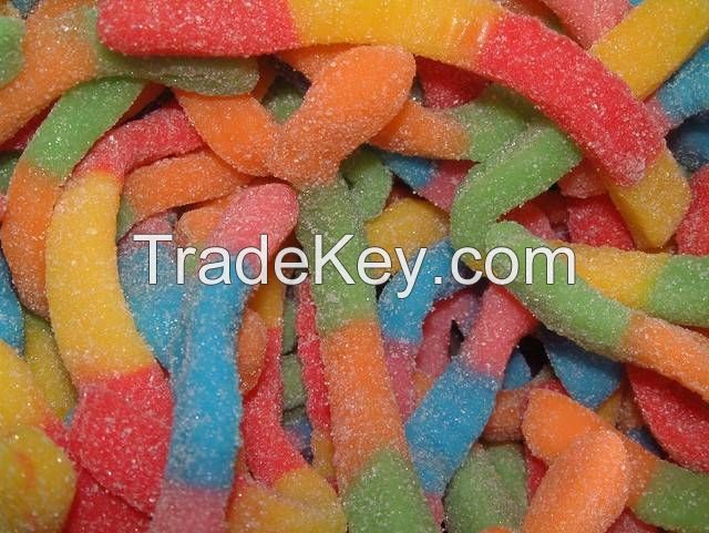 Gummy Worms Candy Soft Candy Neon Worms Gummy Candy