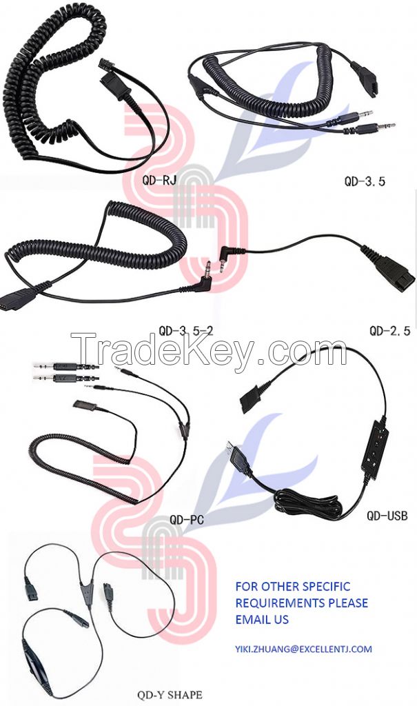 cable connections for headsets